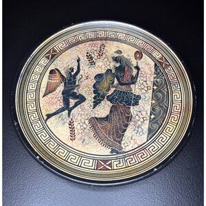 Vintage Collectors Greek Gods Plate Terra Cotta HandMade in Greece Ancient Decor